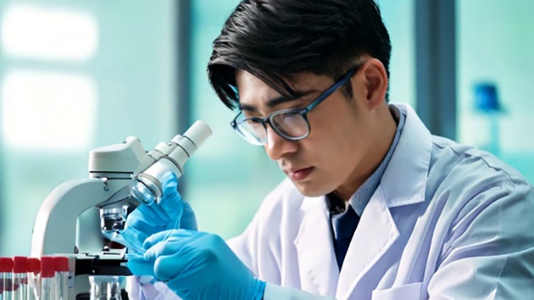 Firefly アジア人の男性が研究室で研究をしている 91955-1 Firefly アジア人の男性が研究室で研究をしている 91955-1